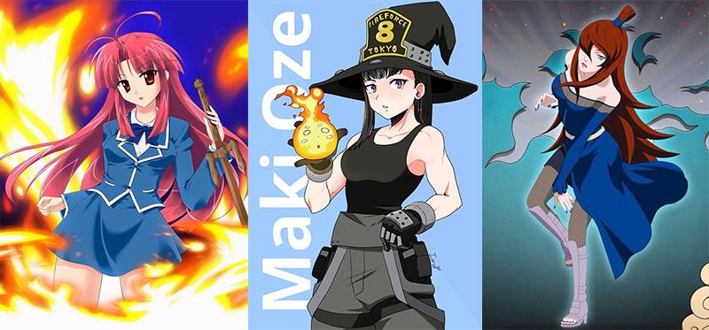 Anime Girl With Fire Magic