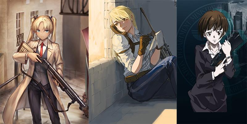 Tough Anime Girl With Gun