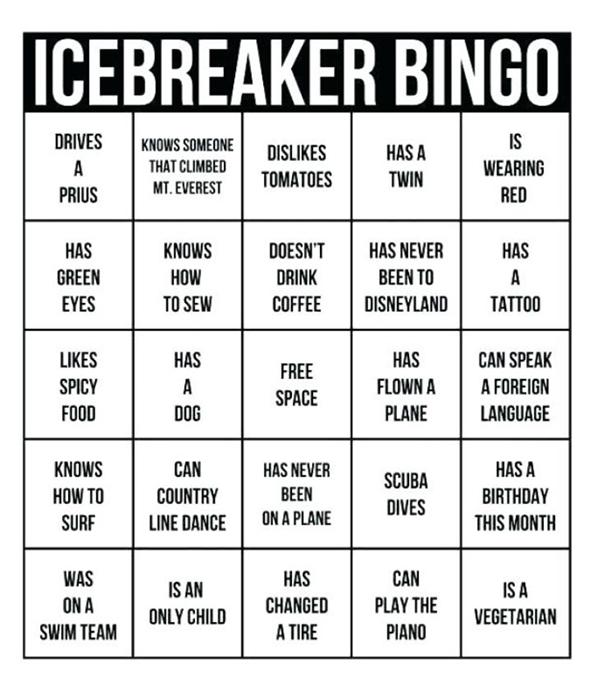 Icebreaker Bingo Game
